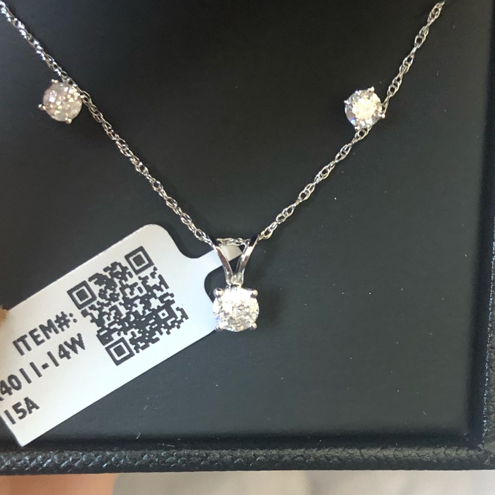 SOLD ❌ NWT 2 piece diamond set earrings & necklace - Picture 3 of 5
